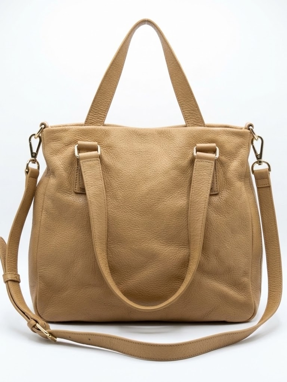 Fossil Classic Tan Leather Tote Bag - Versatile Everyday Handbag